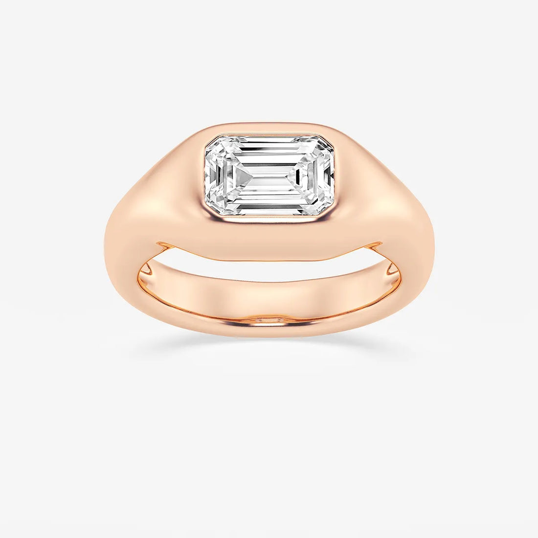 Emerald Cut Signet Engagement Ring