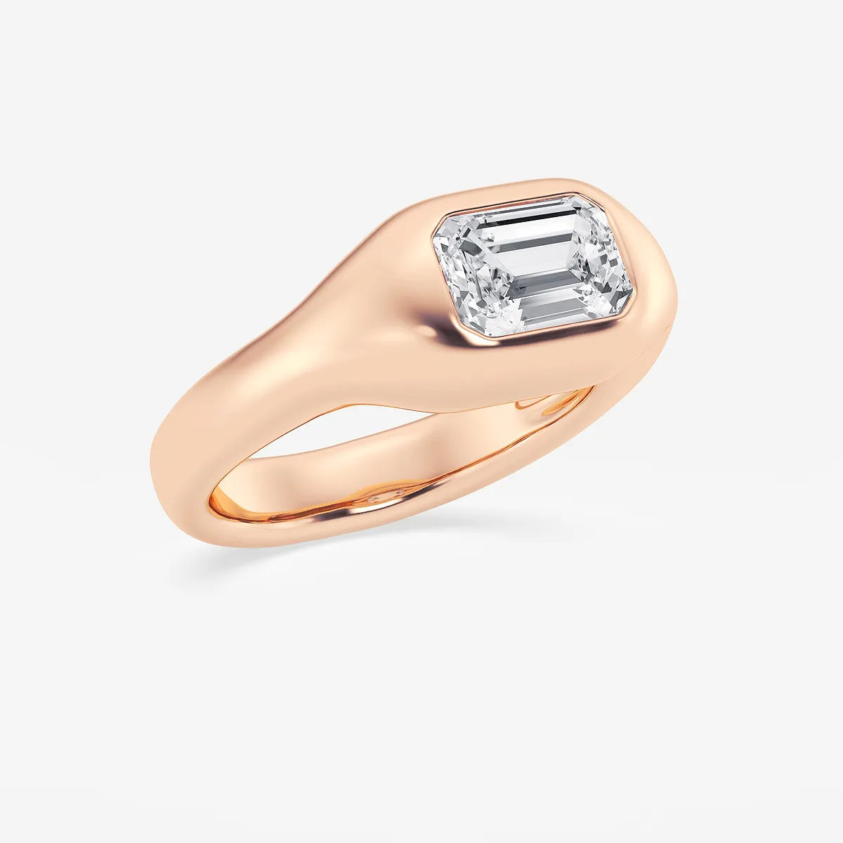 Emerald Cut Signet Engagement Ring