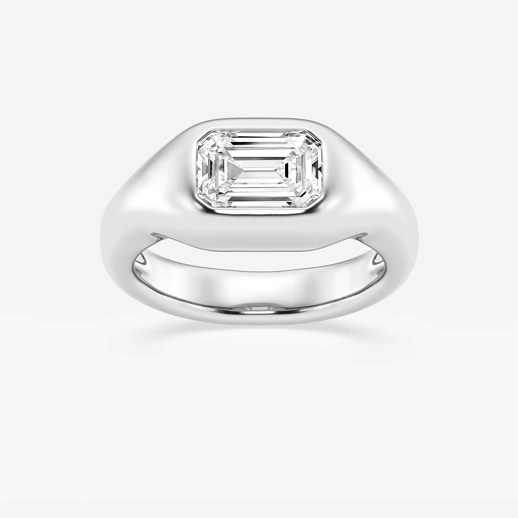 Emerald Cut Signet Engagement Ring