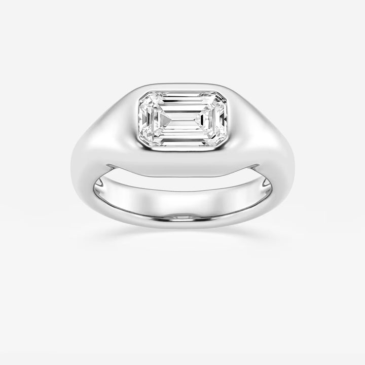Emerald Cut Signet Engagement Ring