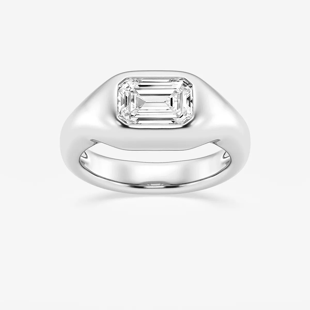 Emerald Cut Signet Engagement Ring