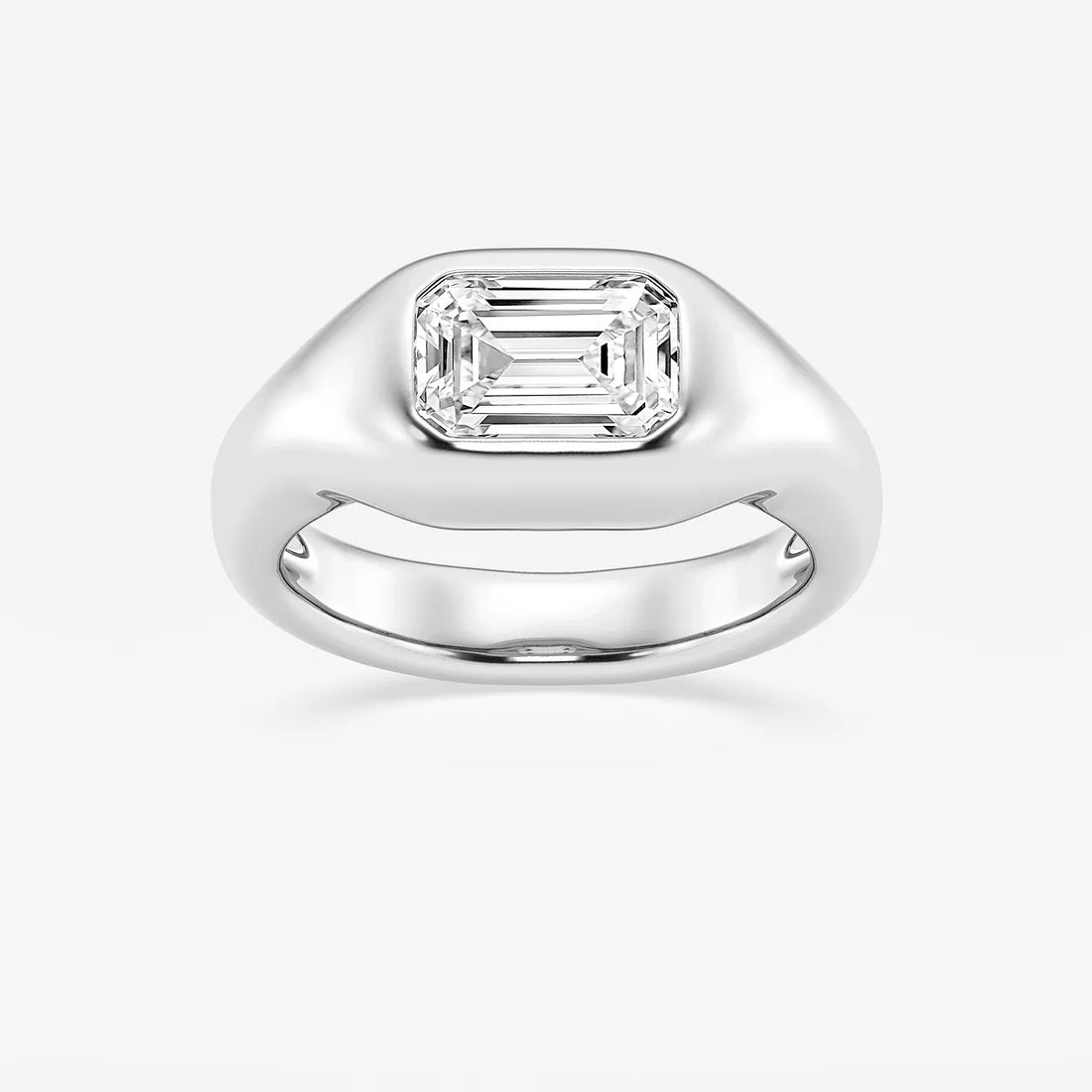 Emerald Cut Signet Engagement Ring
