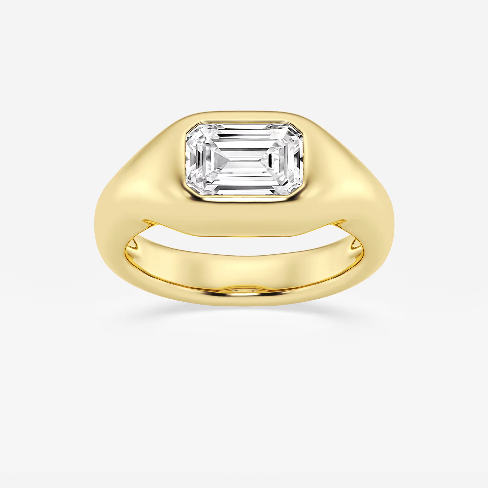Emerald Cut Signet Engagement Ring