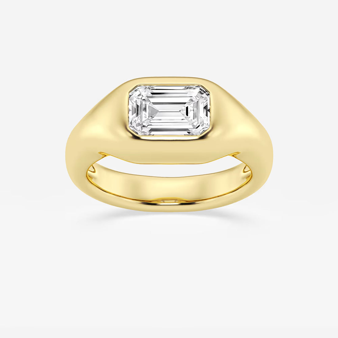 Emerald Cut Signet Engagement Ring