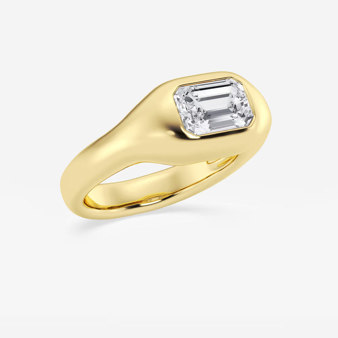 Emerald Cut Signet Engagement Ring
