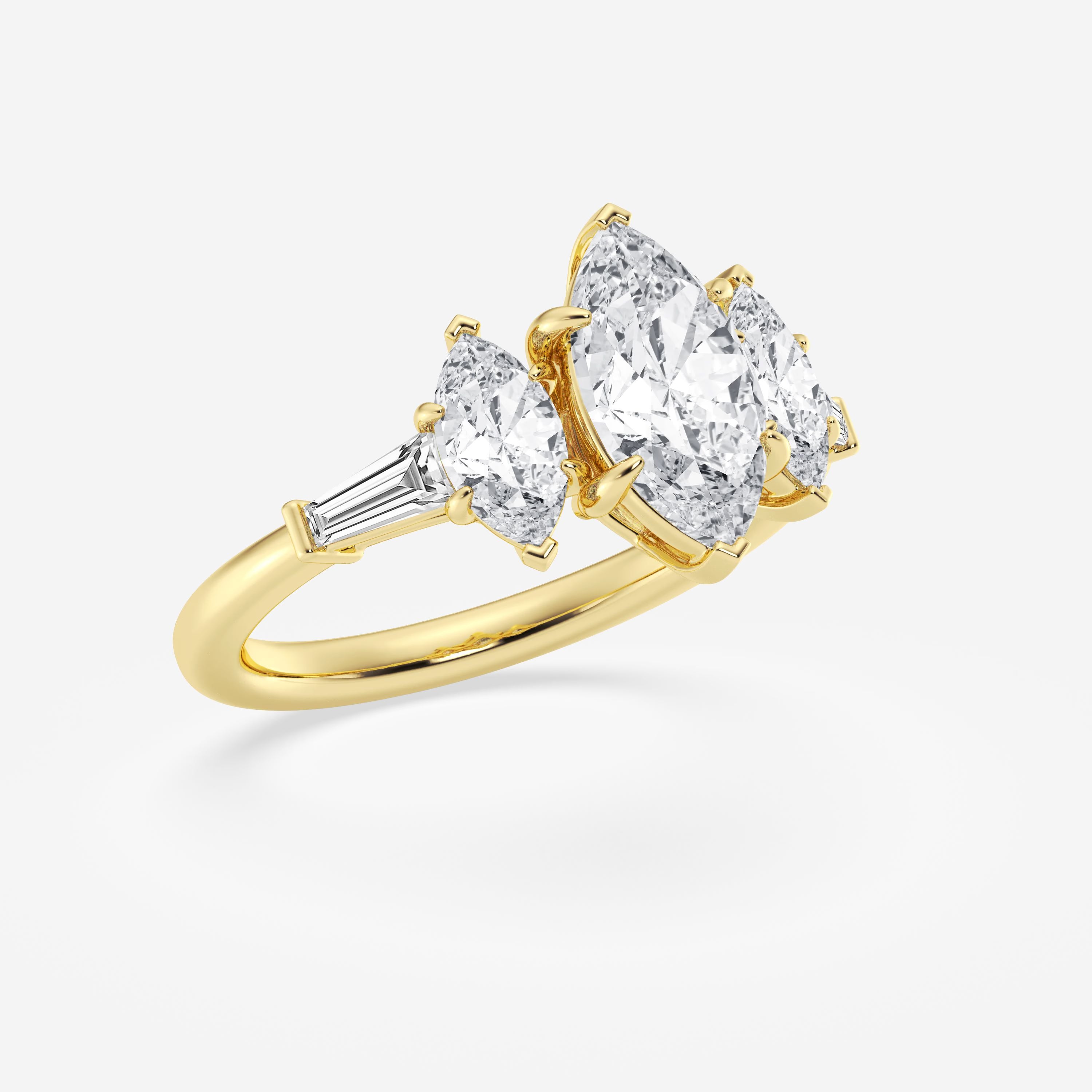 Aurelia Marquise Lab-Grown Diamond Three-Stone Engagement Ring in 14K Yellow Gold
