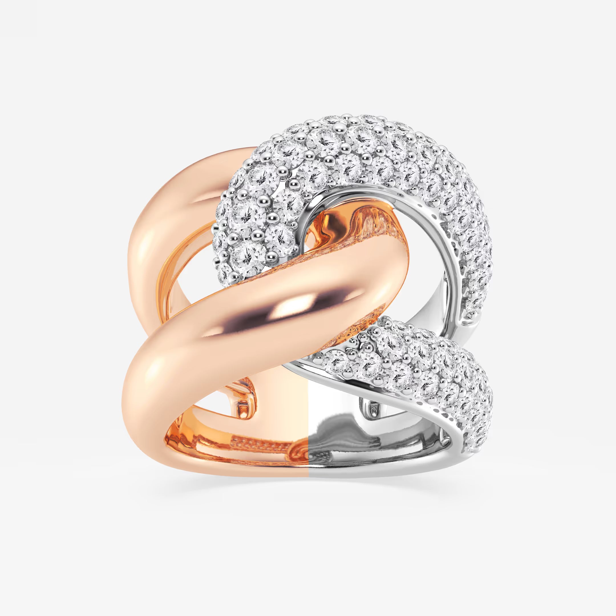 Twistelle Round Lab-Grown Diamond Two-Tone Twist Band