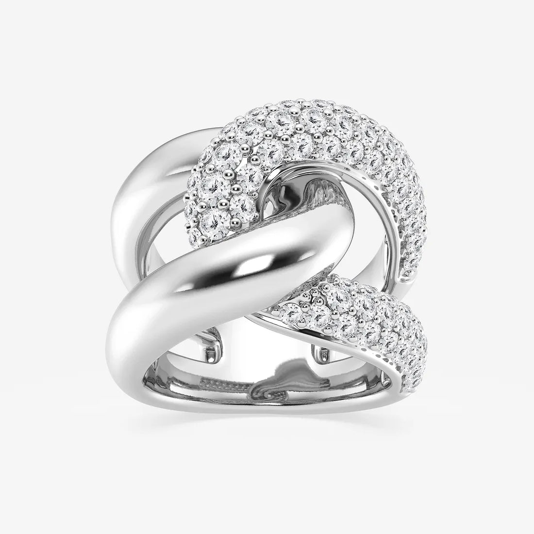 Twistelle Round Lab-Grown Diamond Two-Tone Twist Band