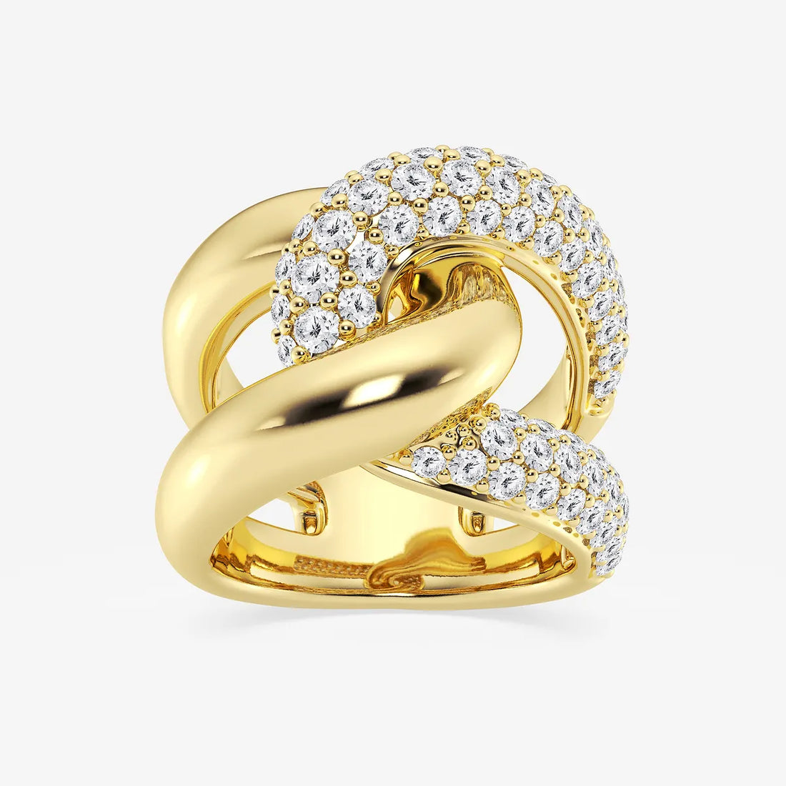 Twistelle Round Lab-Grown Diamond Two-Tone Twist Band