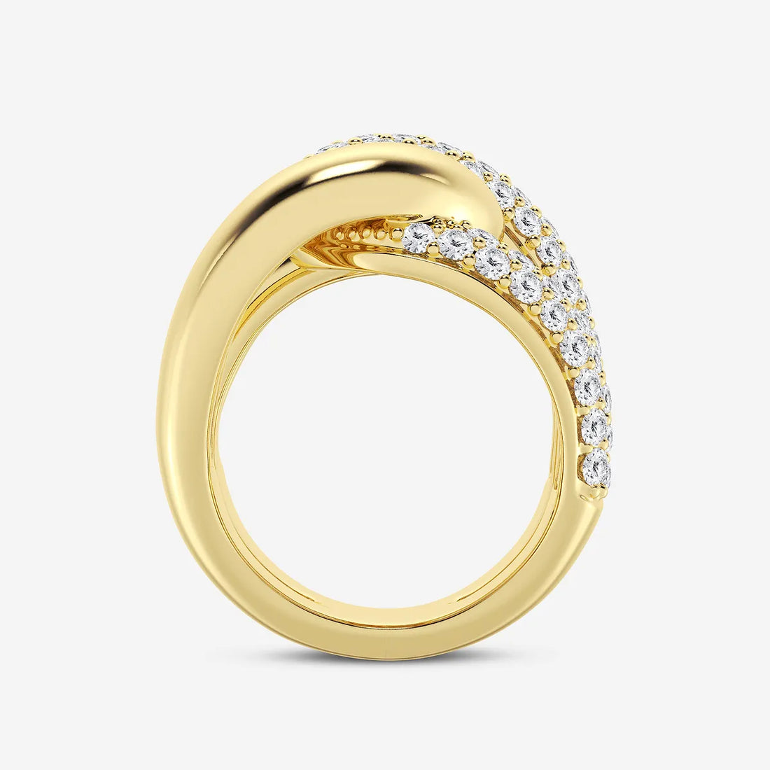 Twistelle Round Lab-Grown Diamond Two-Tone Twist Band