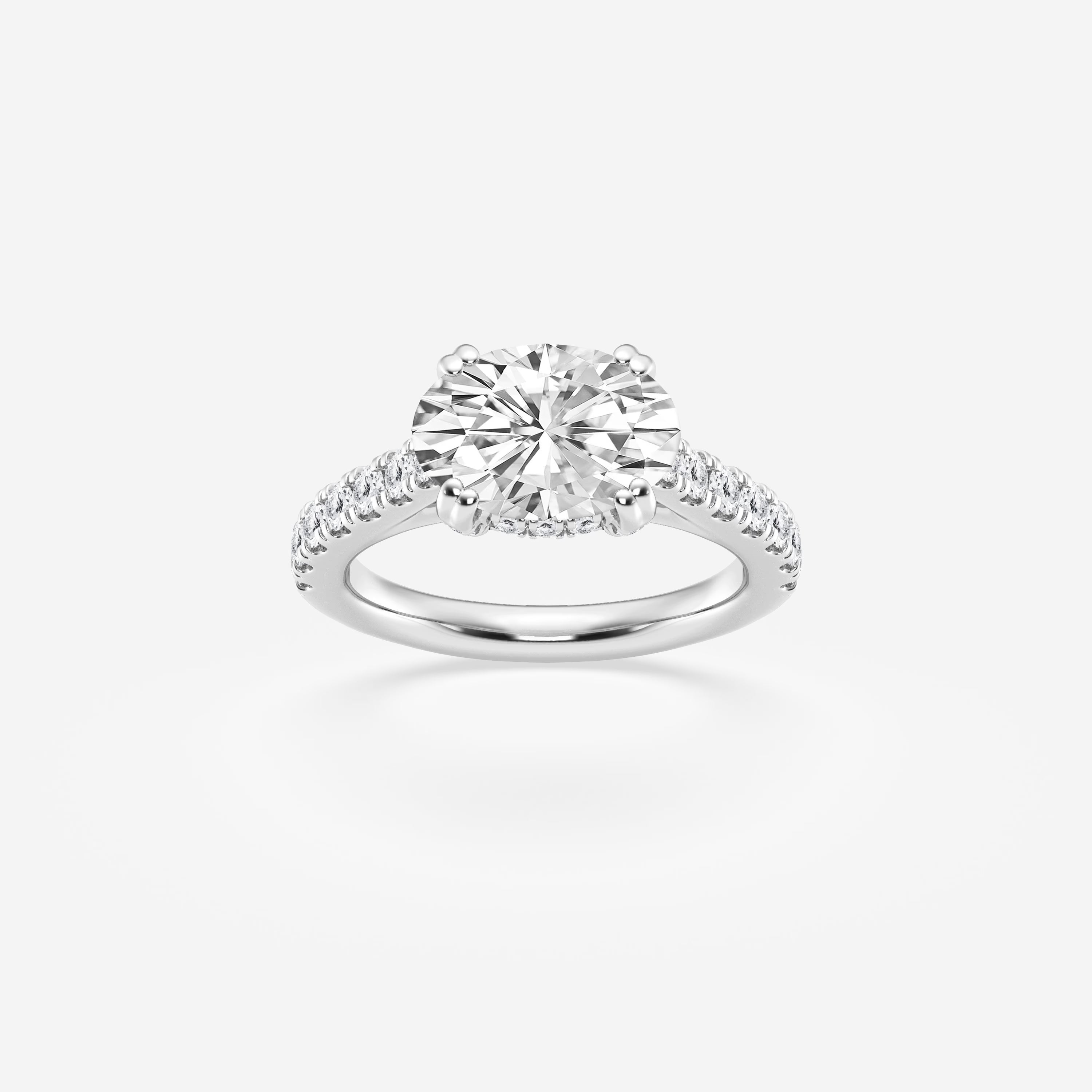 Aurevina Oval Lab Grown Diamond Hidden Halo Engagement Ring