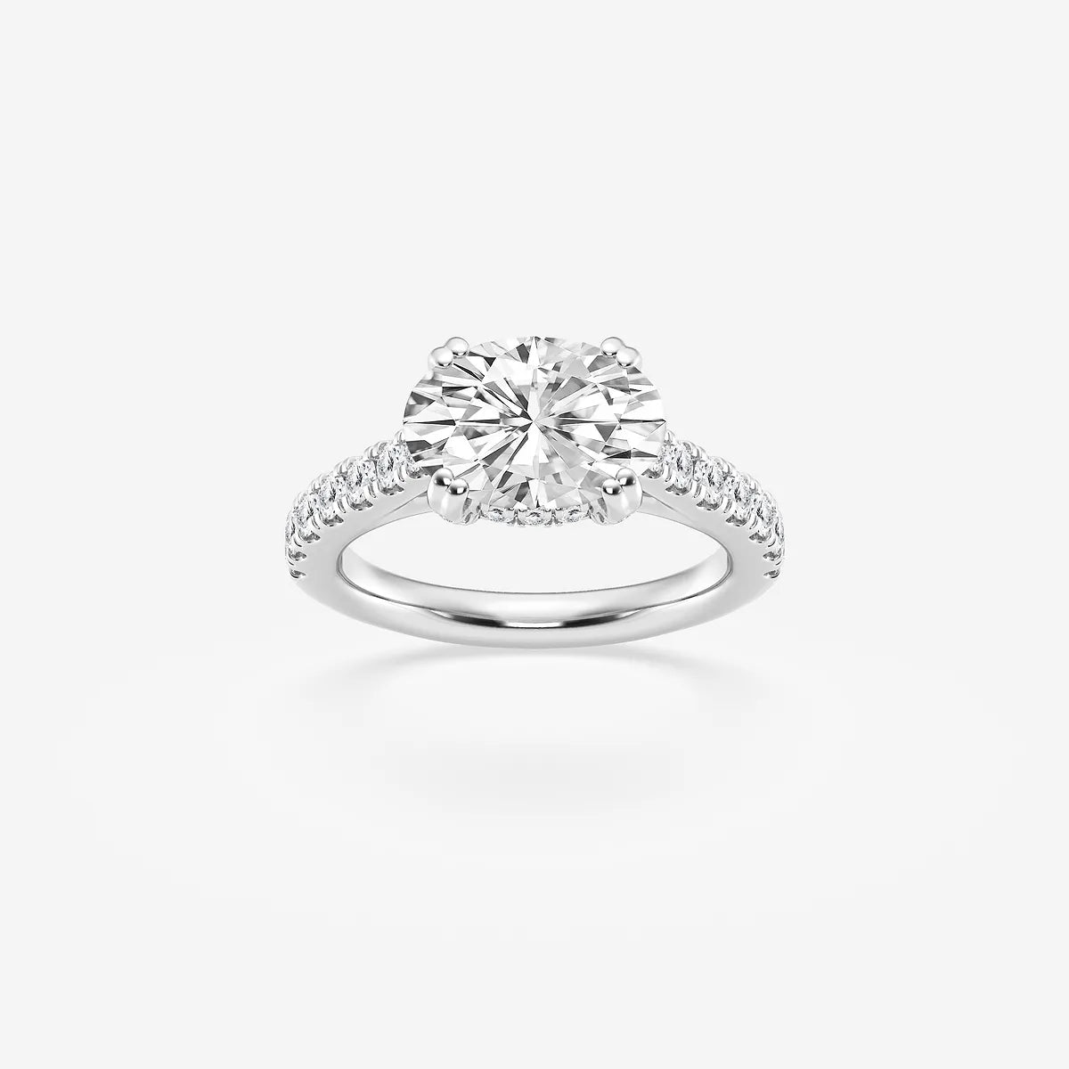 Aurevina Oval Lab Grown Diamond Hidden Halo Engagement Ring