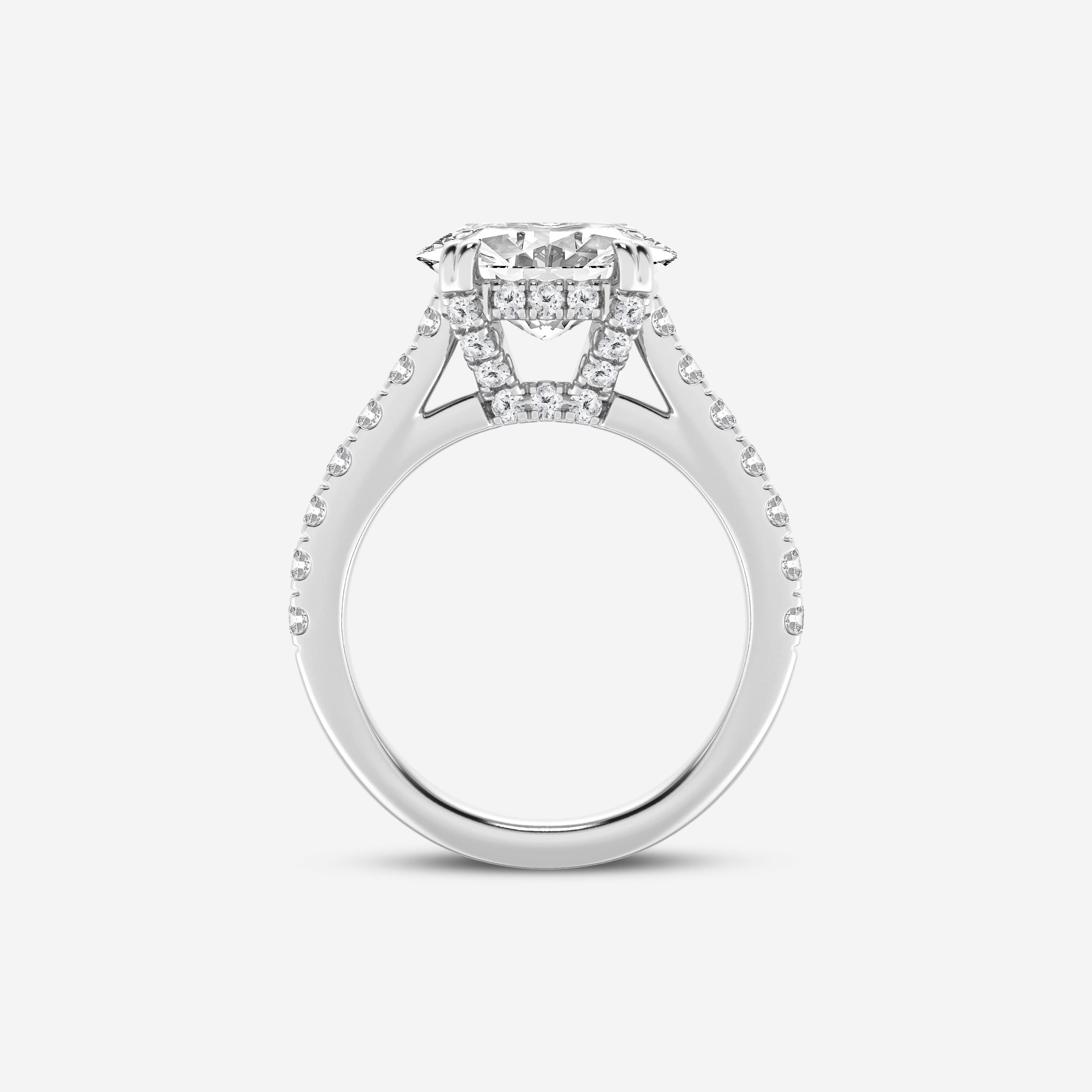 Aurevina Oval Lab Grown Diamond Hidden Halo Engagement Ring