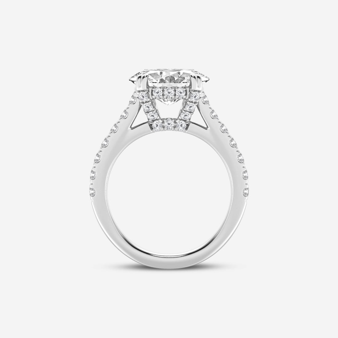 Aurevina Oval Lab Grown Diamond Hidden Halo Engagement Ring