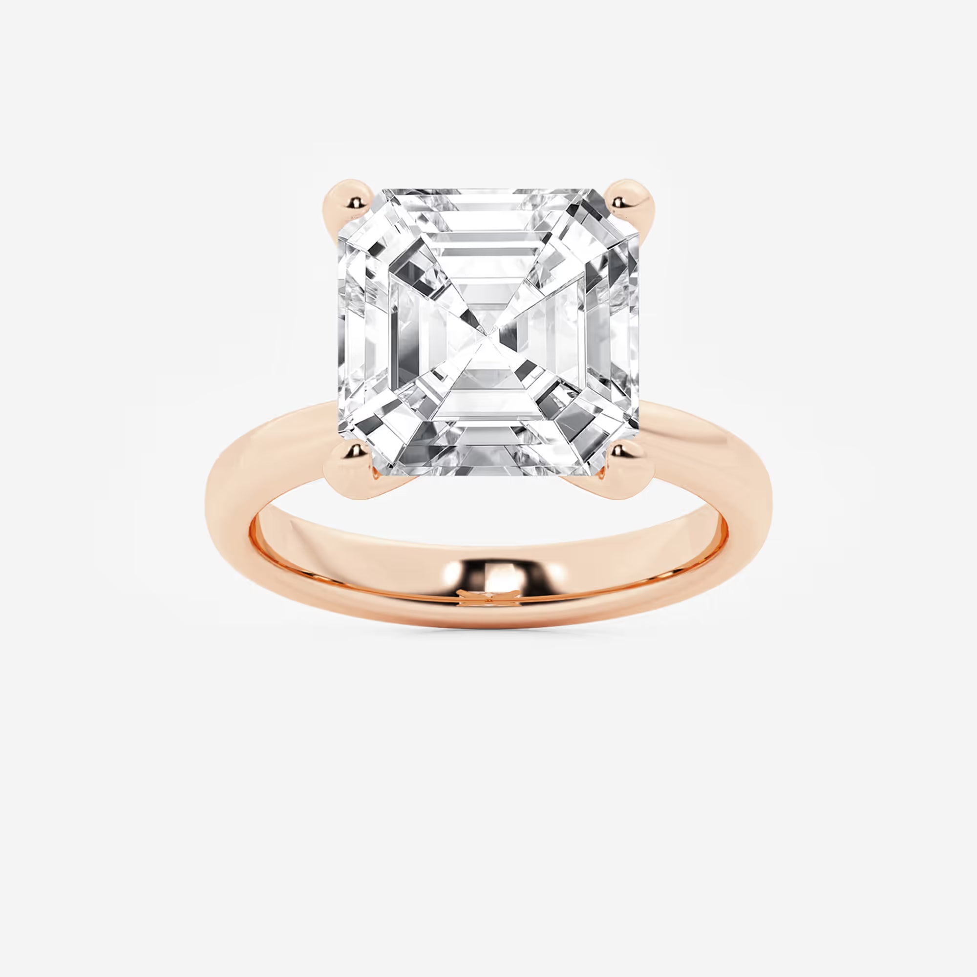 Petite Asscher Cut Lab-Grown Diamond Solitaire Engagement Ring