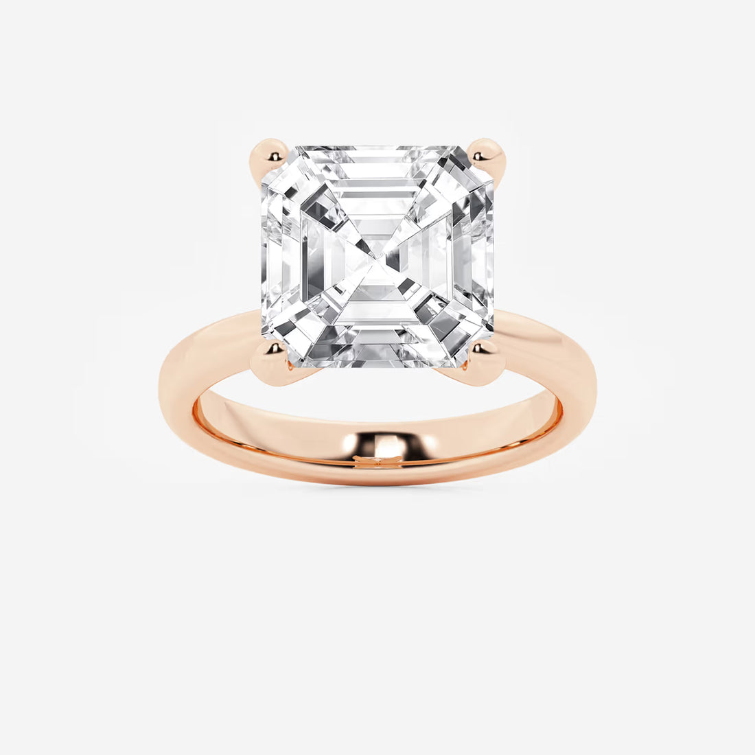 Petite Asscher Cut Lab-Grown Diamond Solitaire Engagement Ring