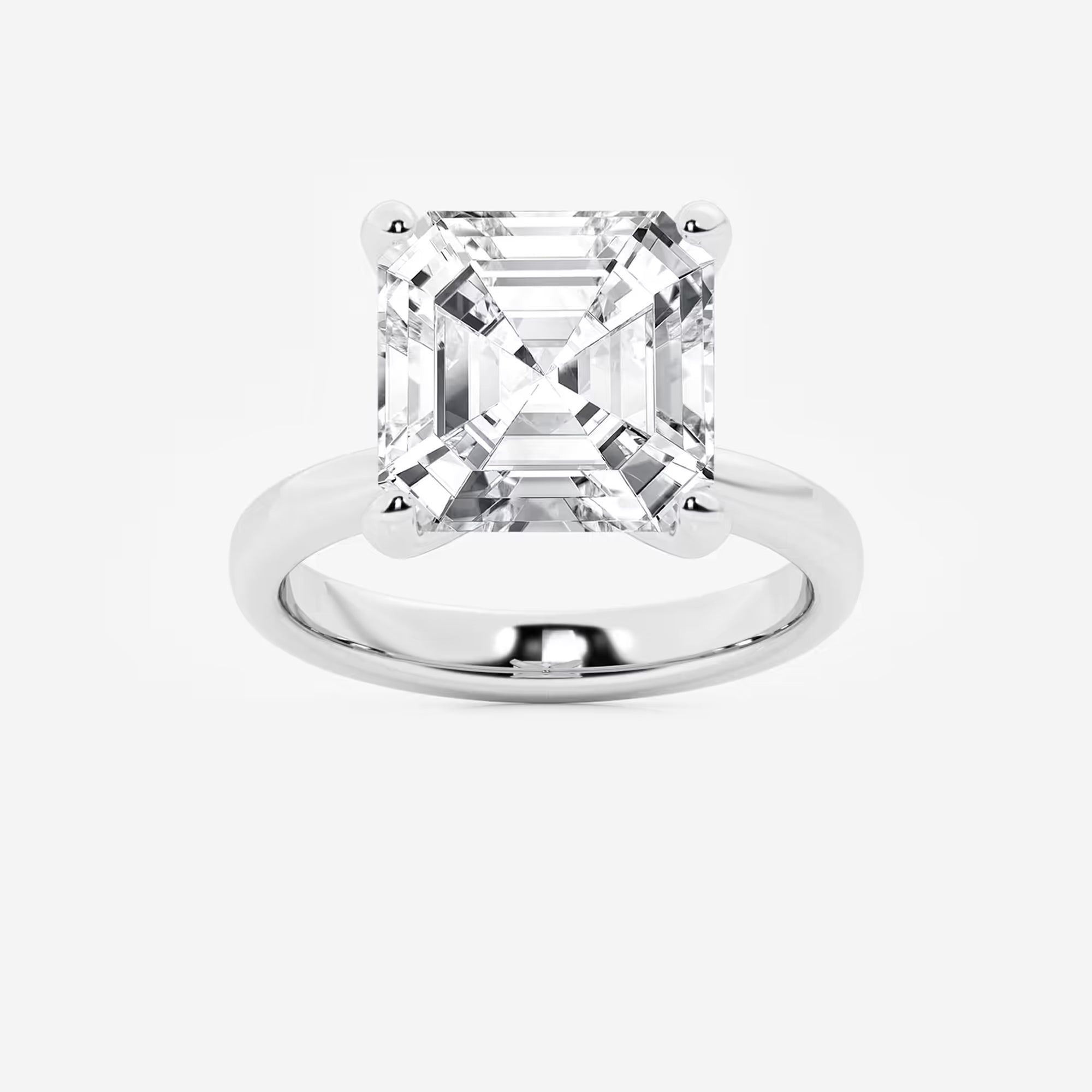 Petite Asscher Cut Lab-Grown Diamond Solitaire Engagement Ring