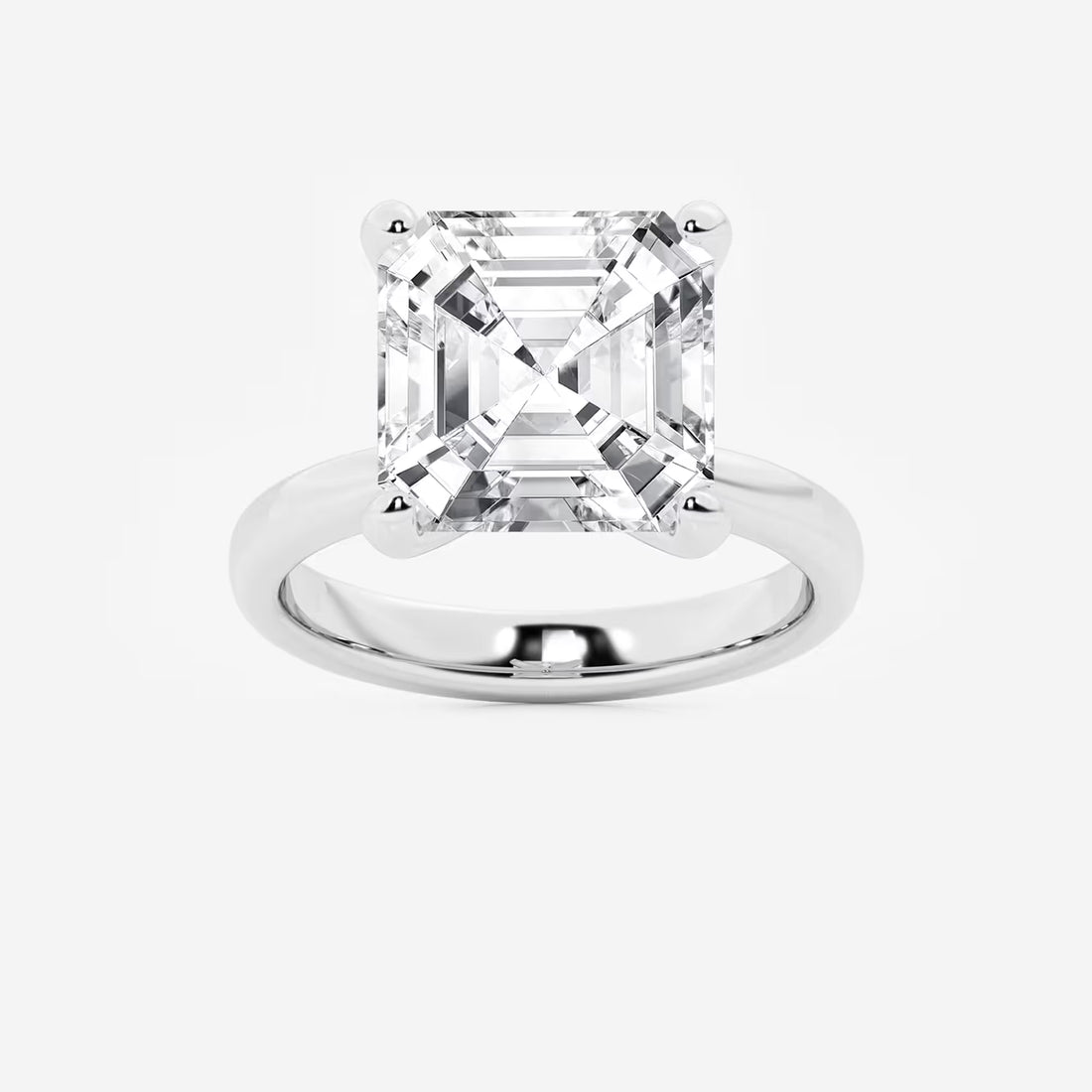 Petite Asscher Cut Lab-Grown Diamond Solitaire Engagement Ring