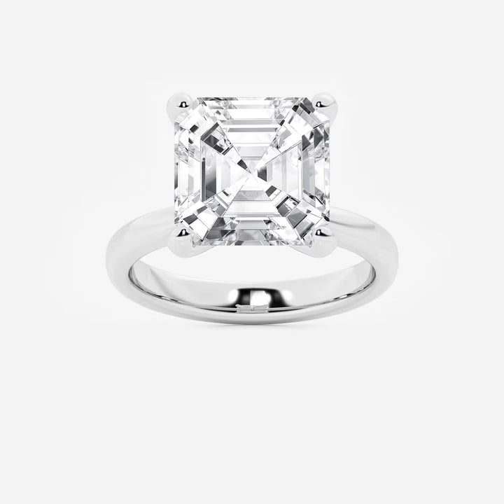 Petite Asscher Cut Lab-Grown Diamond Solitaire Engagement Ring