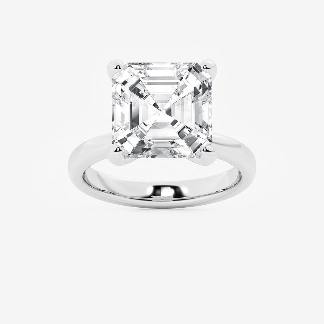Petite Asscher Cut Lab-Grown Diamond Solitaire Engagement Ring