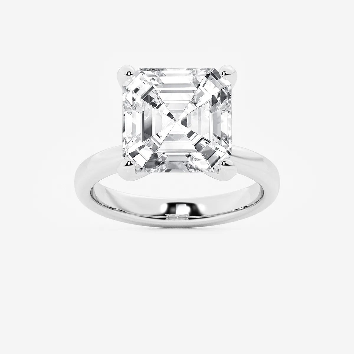 Petite Asscher Cut Lab-Grown Diamond Solitaire Engagement Ring