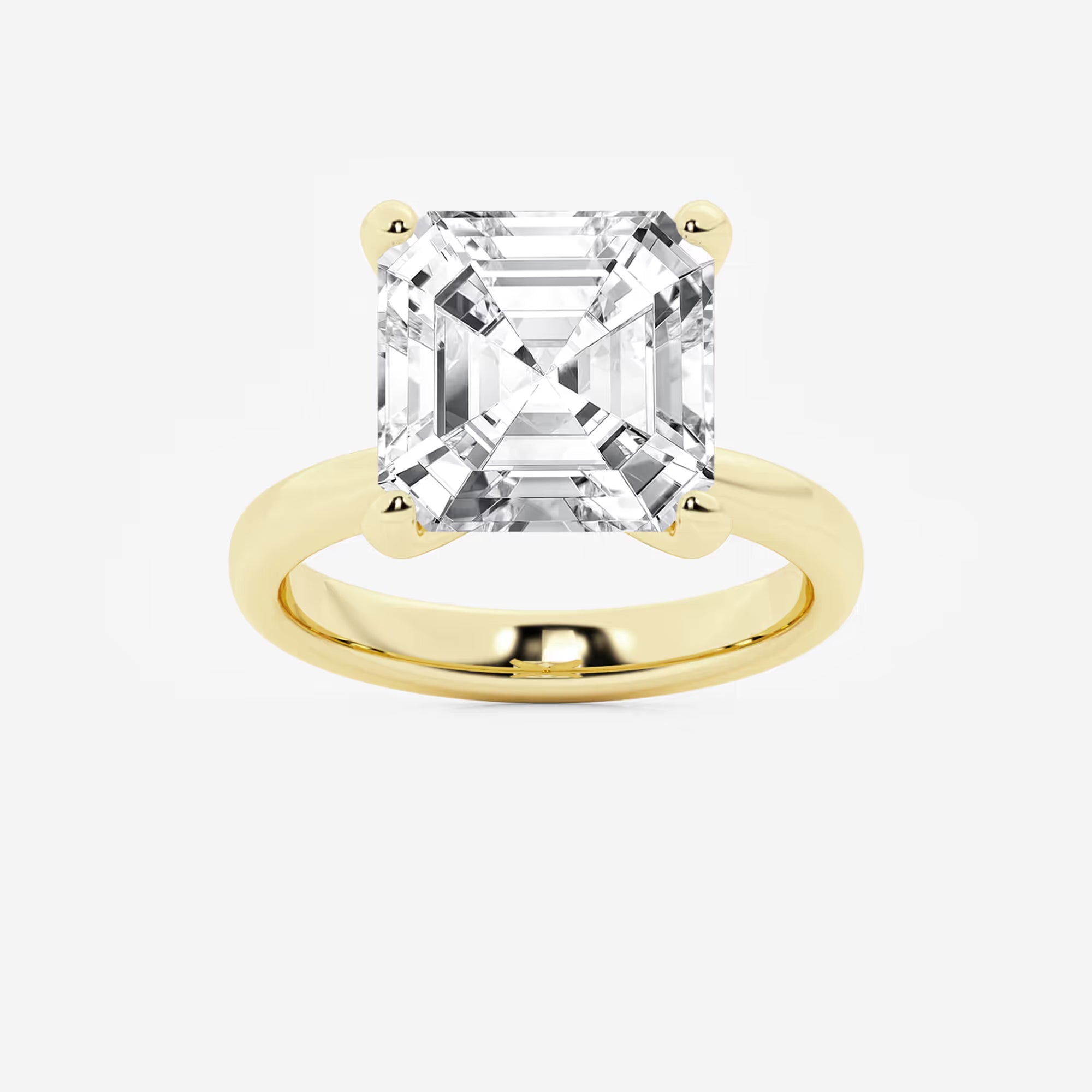 Petite Asscher Cut Lab-Grown Diamond Solitaire Engagement Ring
