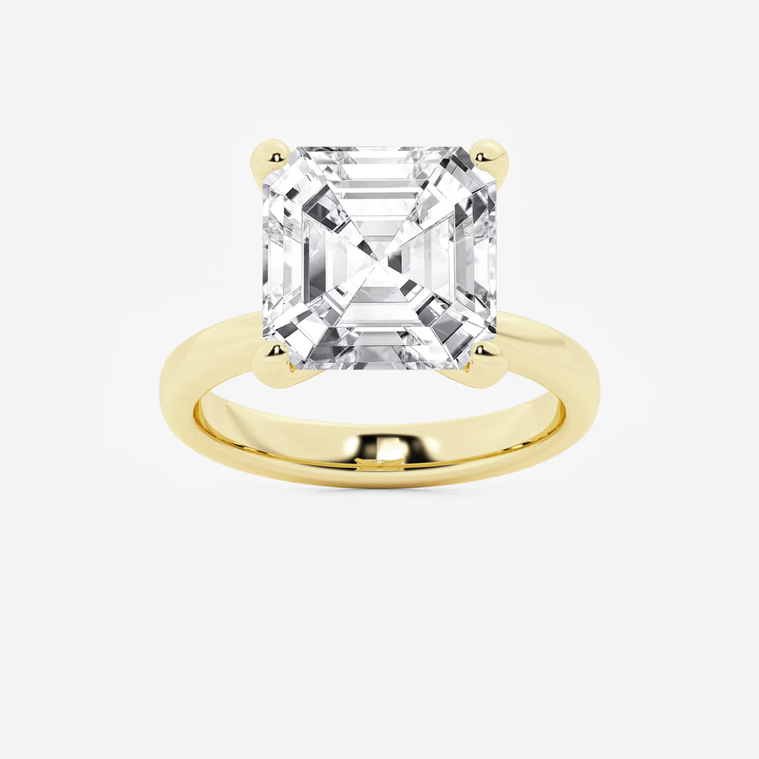 Petite Asscher Cut Lab-Grown Diamond Solitaire Engagement Ring