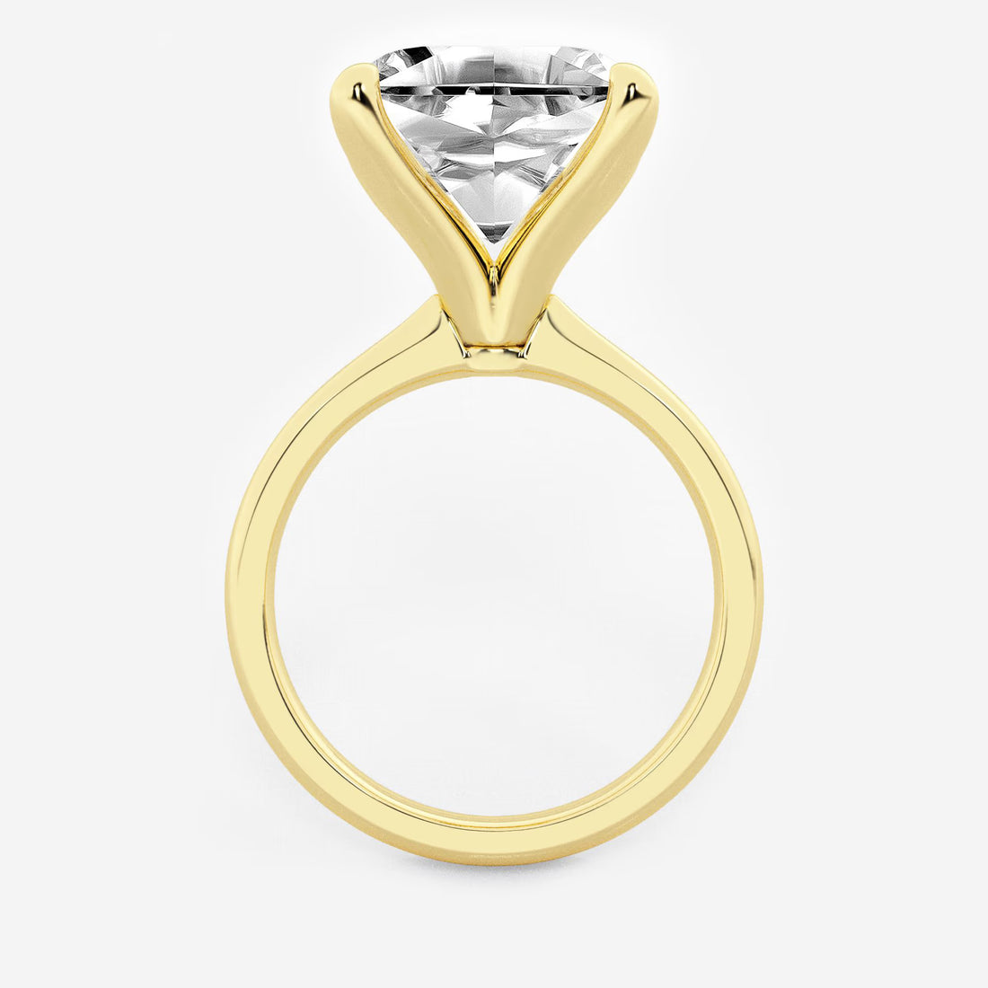 Petite Asscher Cut Lab-Grown Diamond Solitaire Engagement Ring