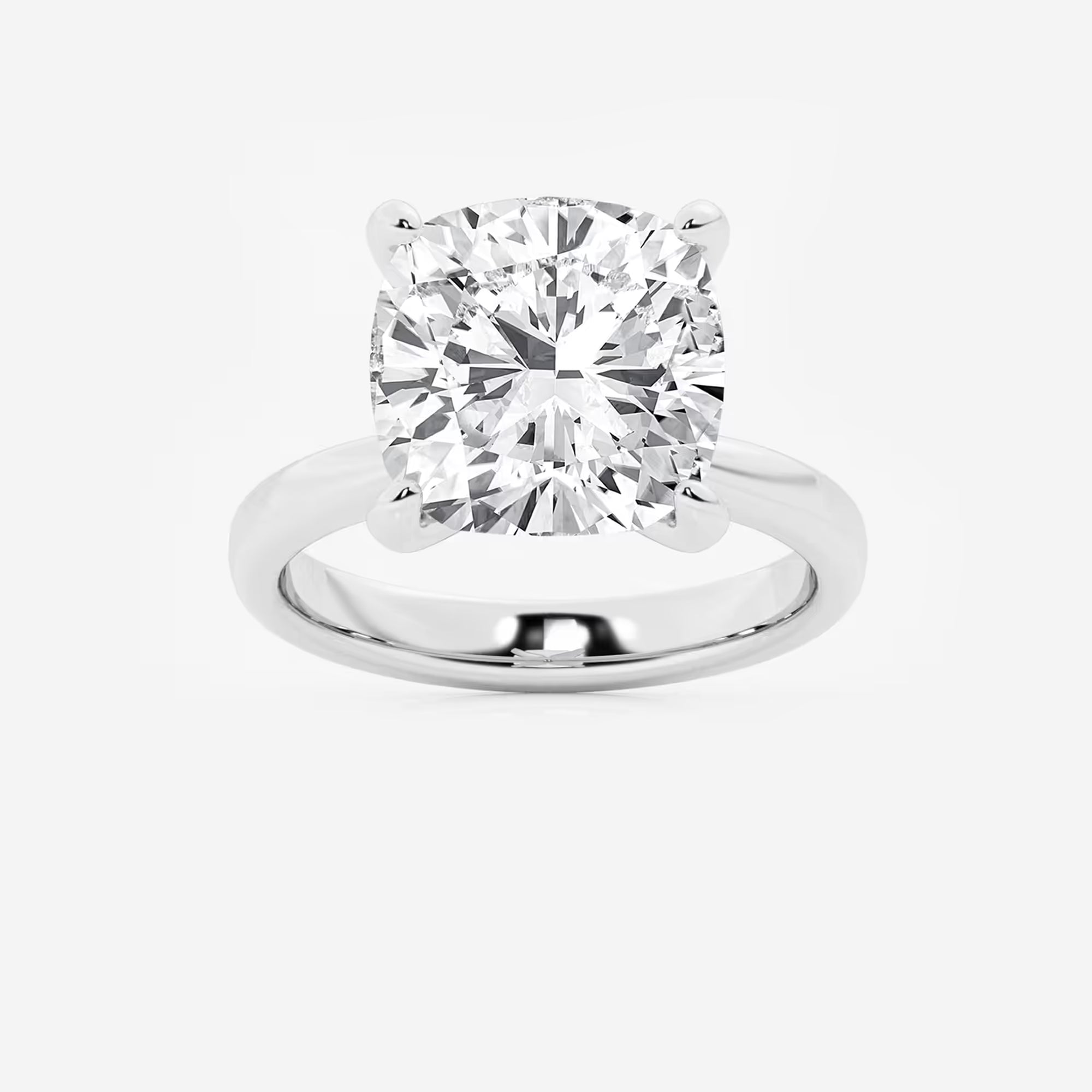 Cushion Lab Grown Diamond Petite Solitaire Engagement Ring