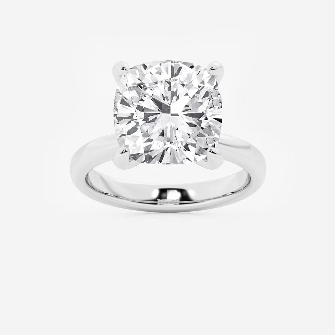 Cushion Lab Grown Diamond Petite Solitaire Engagement Ring