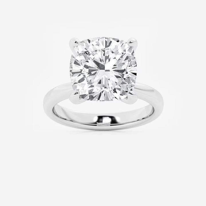 Cushion Lab Grown Diamond Petite Solitaire Engagement Ring