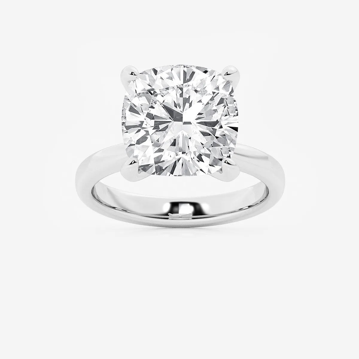 Cushion Lab Grown Diamond Petite Solitaire Engagement Ring