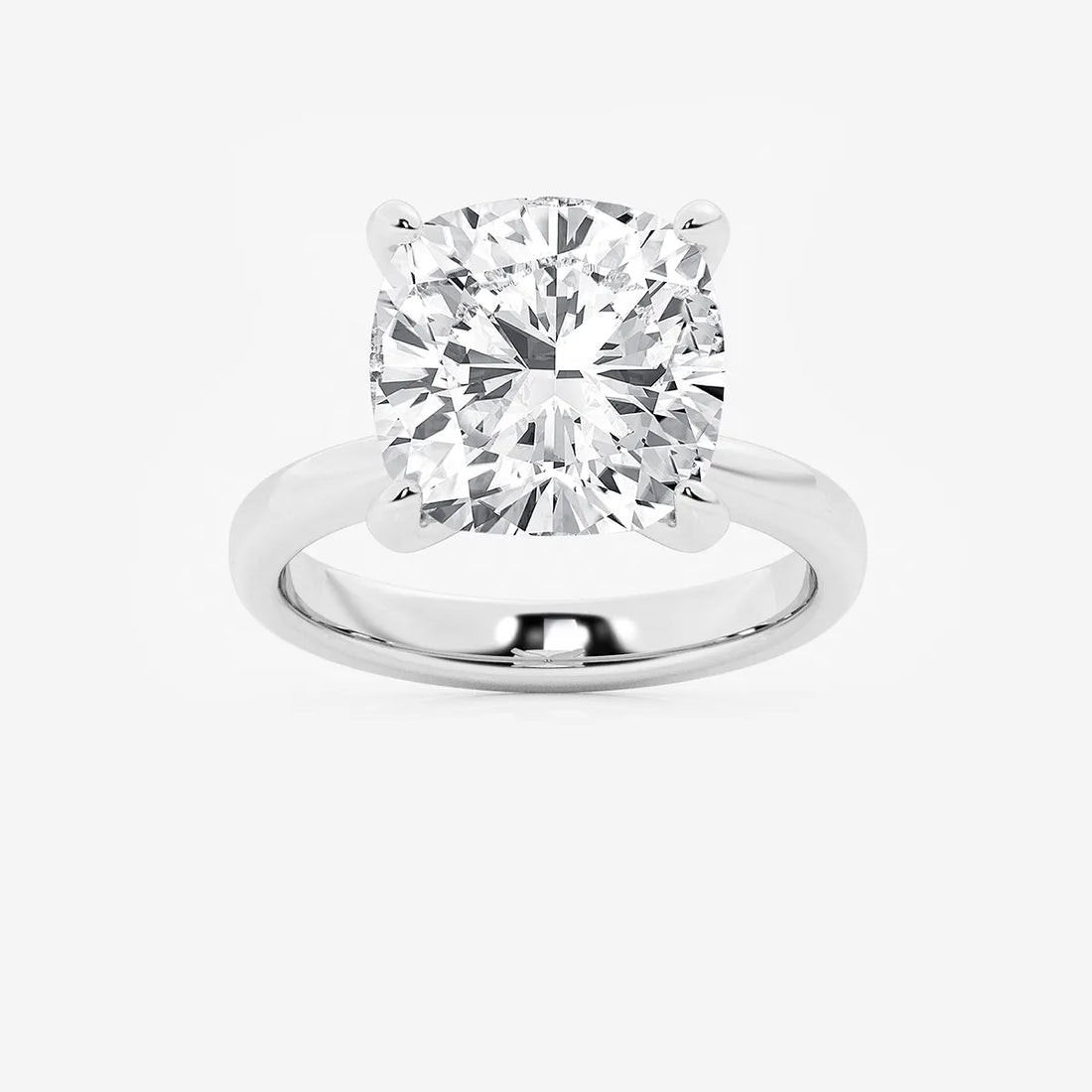 Cushion Lab Grown Diamond Petite Solitaire Engagement Ring