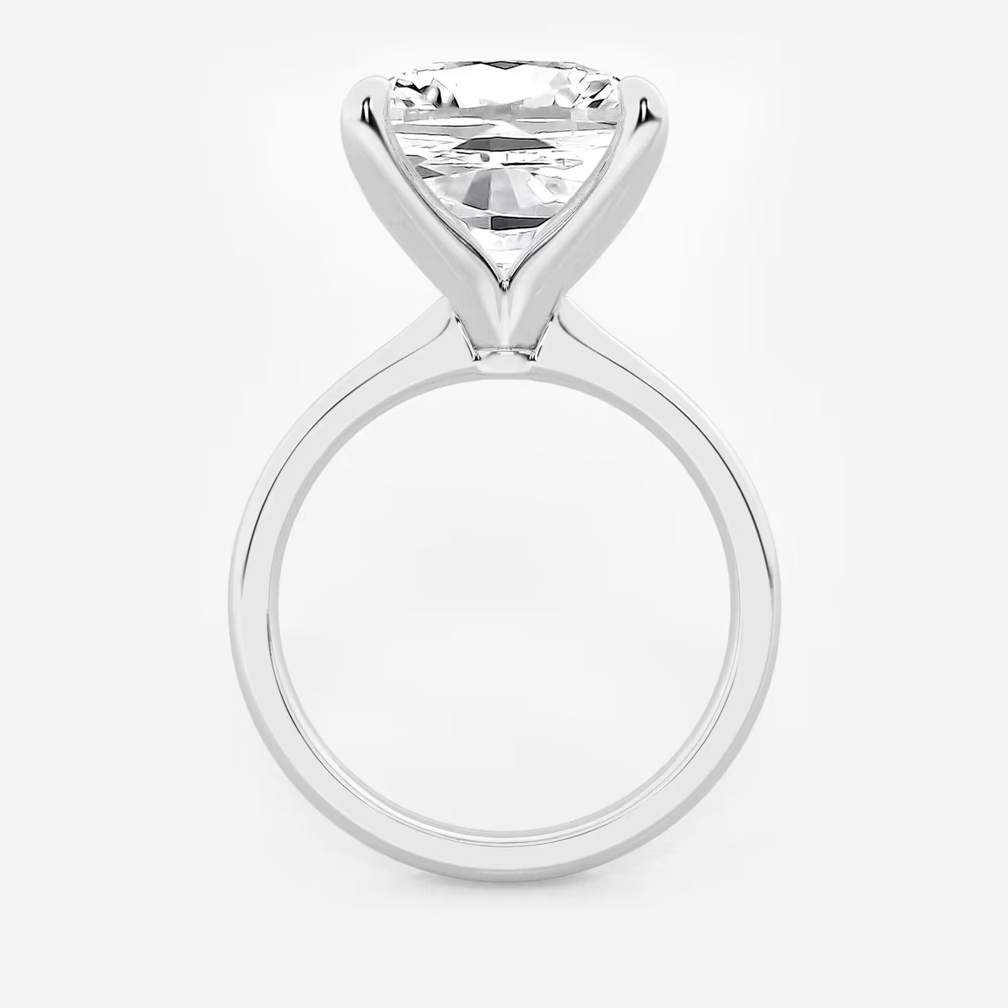 Cushion Lab Grown Diamond Petite Solitaire Engagement Ring