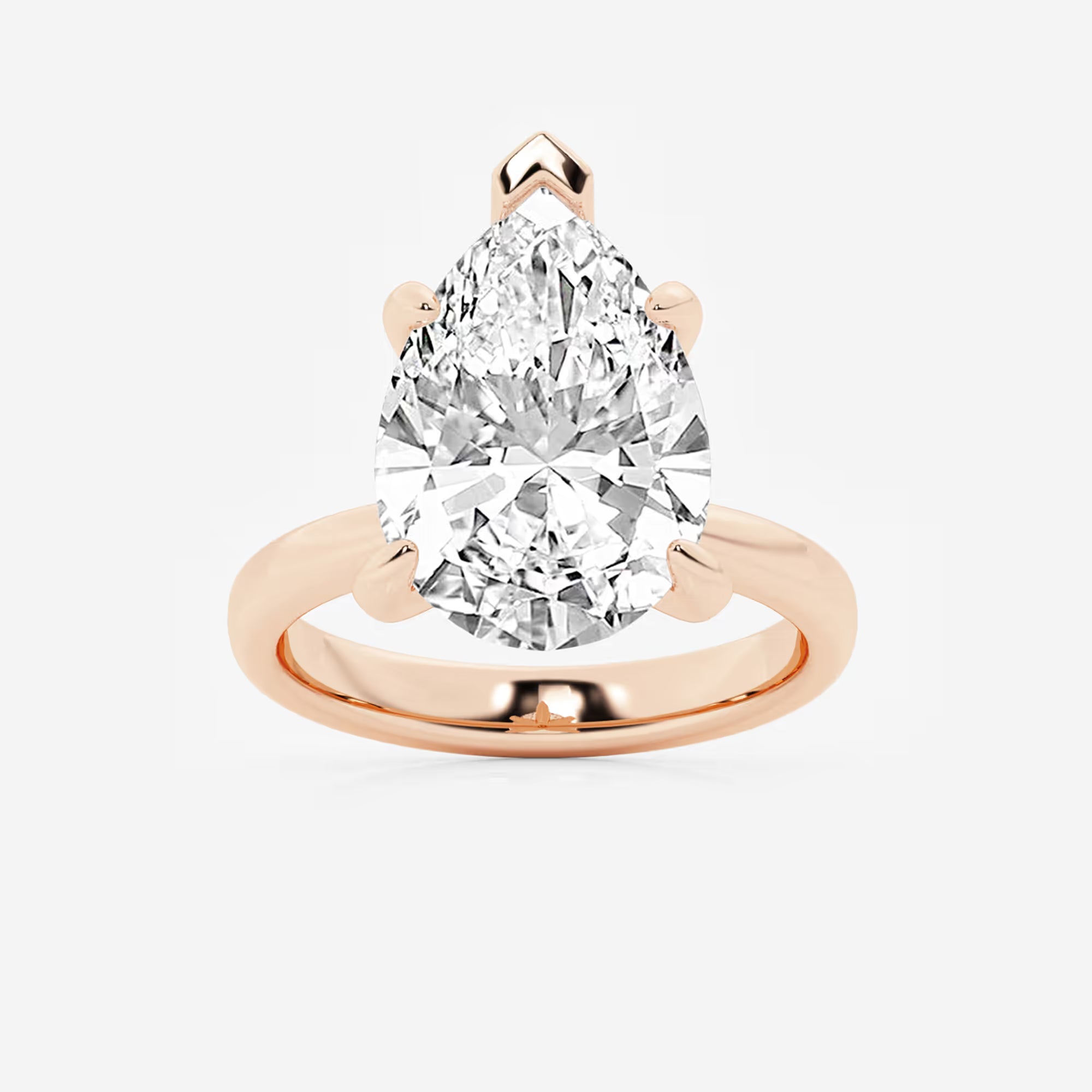 Pear Lab Grown Diamond Petite Solitaire Engagement Ring