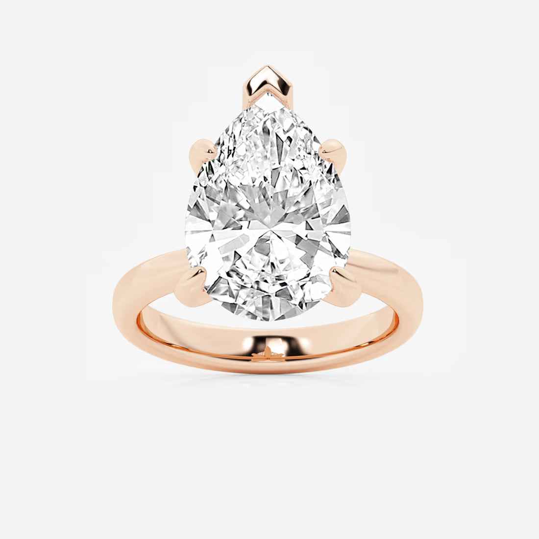 Pear Lab Grown Diamond Petite Solitaire Engagement Ring