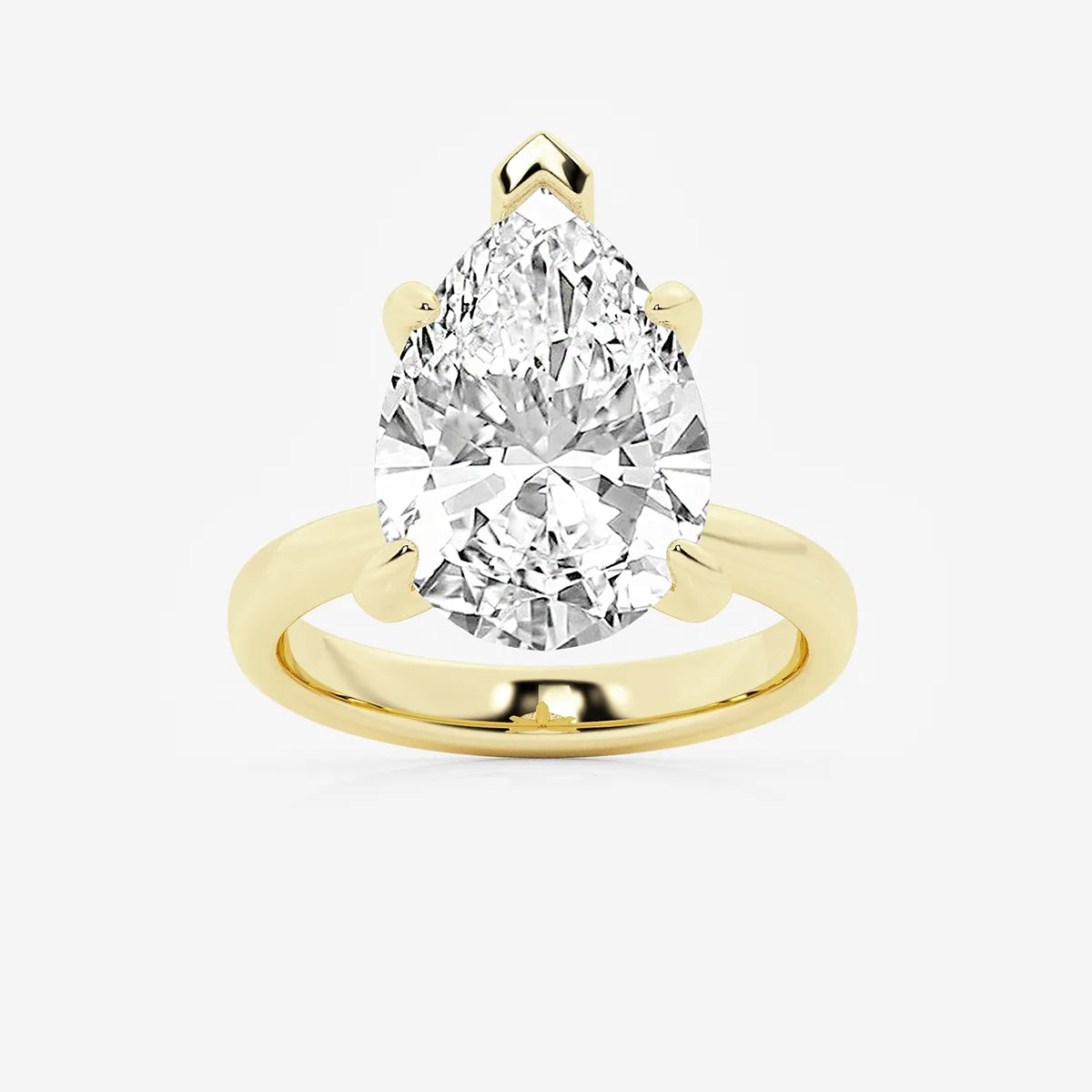 Pear Lab Grown Diamond Petite Solitaire Engagement Ring