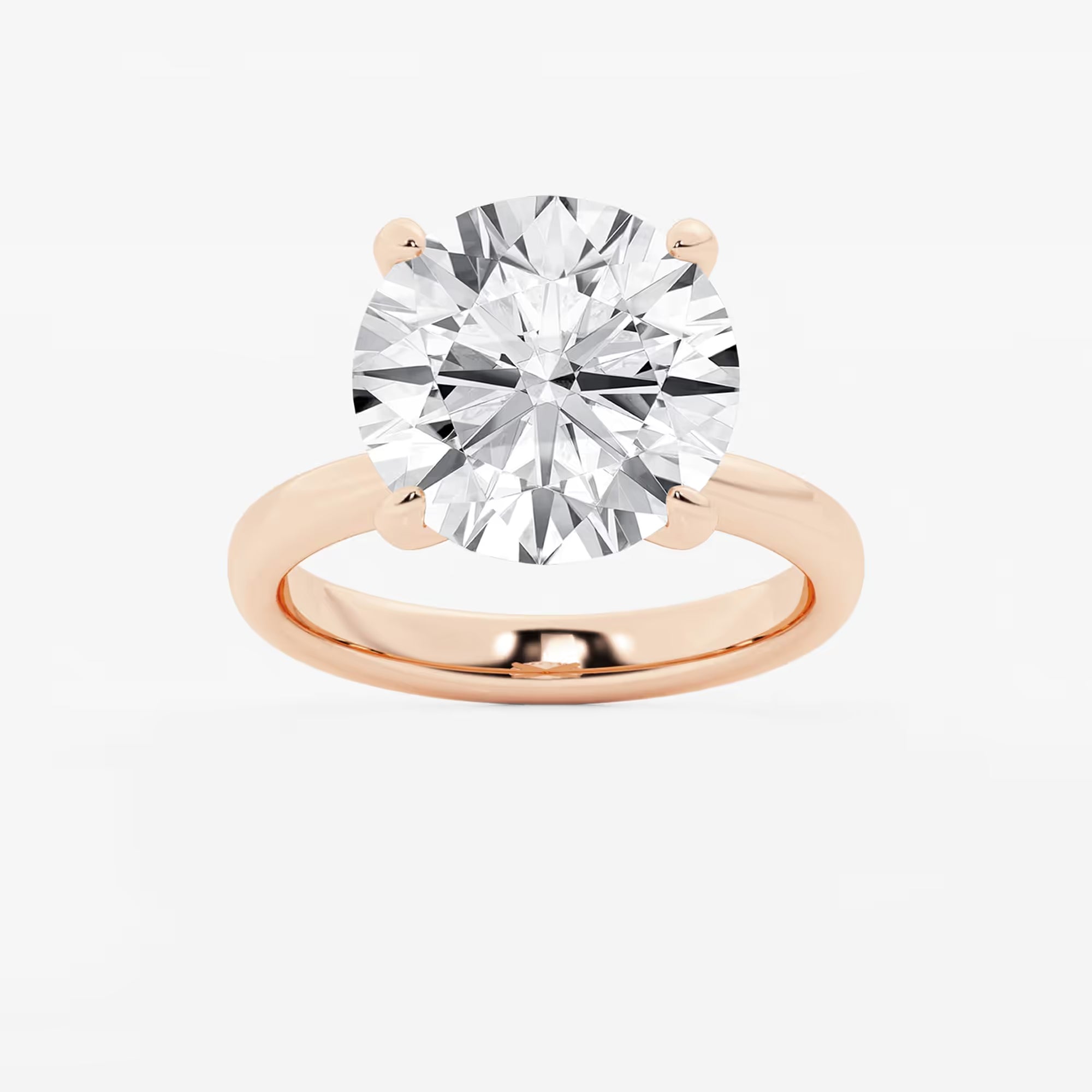 Round Lab Grown Diamond Petite Solitaire Engagement Ring