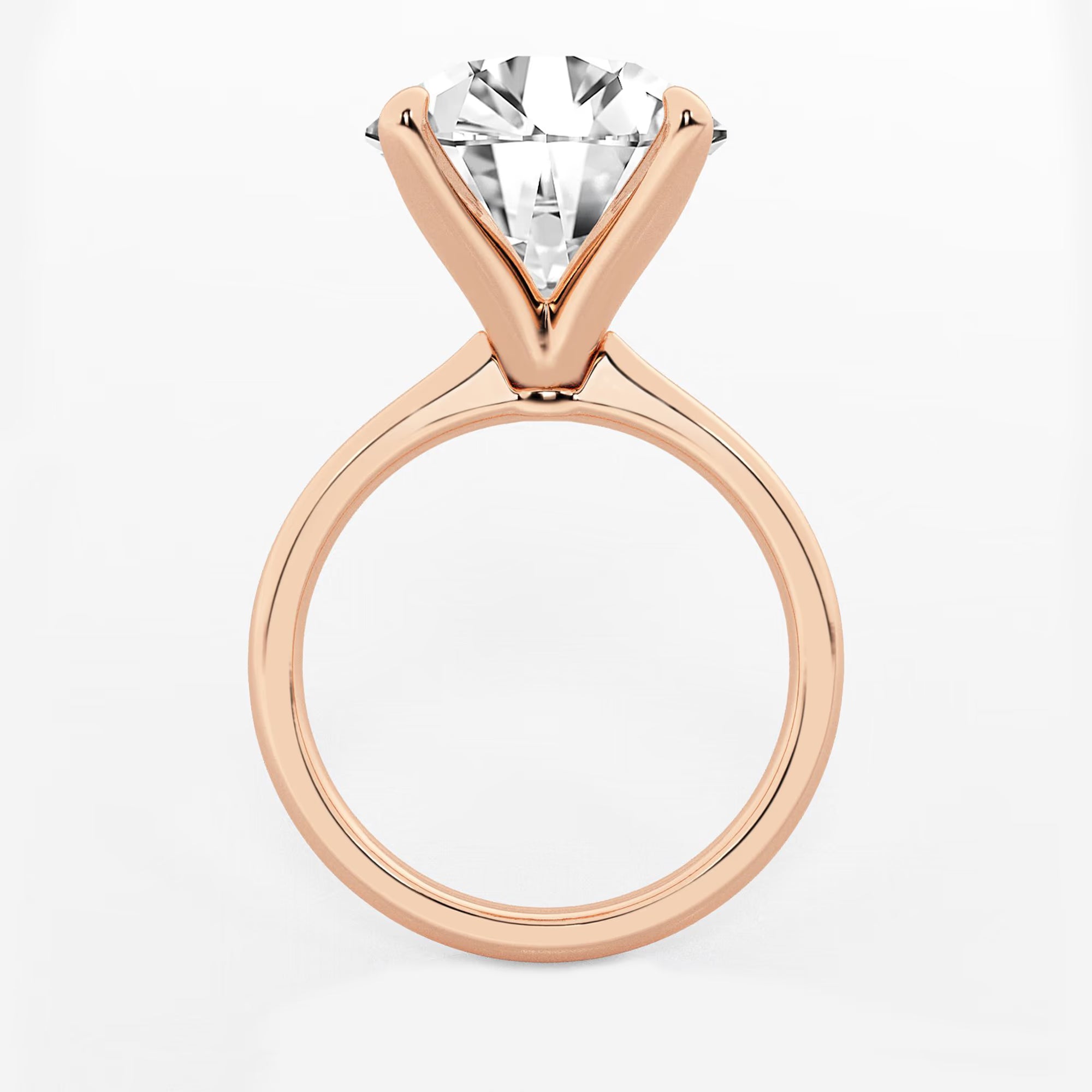 Round Lab Grown Diamond Petite Solitaire Engagement Ring
