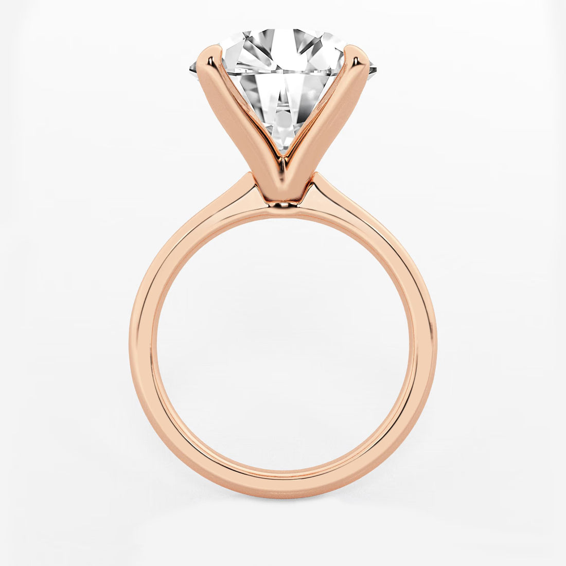 Round Lab Grown Diamond Petite Solitaire Engagement Ring