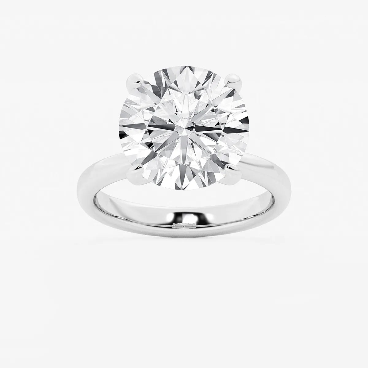 Round Lab Grown Diamond Petite Solitaire Engagement Ring