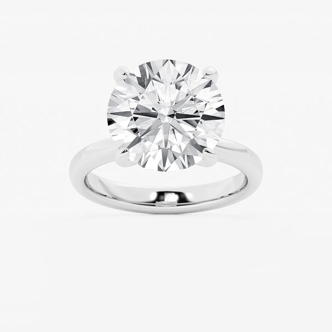 Round Lab Grown Diamond Petite Solitaire Engagement Ring