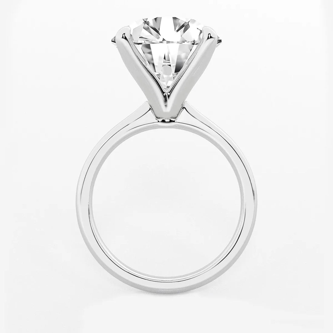 Round Lab Grown Diamond Petite Solitaire Engagement Ring