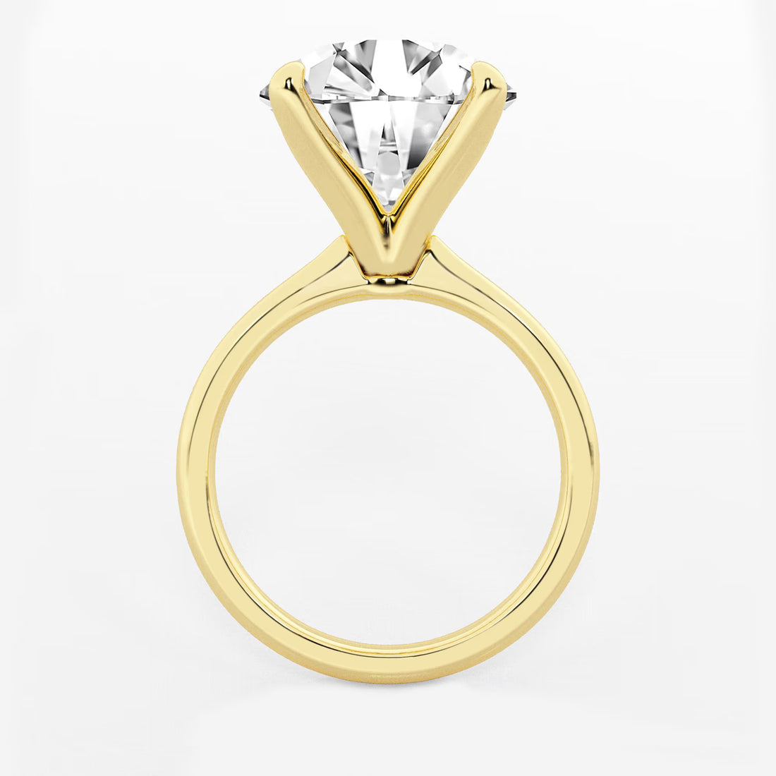 Round Lab Grown Diamond Petite Solitaire Engagement Ring