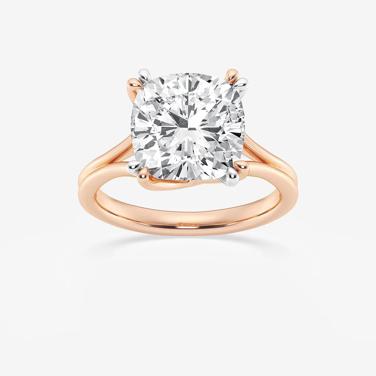 Seraphina Cushion Lab-Grown Diamond Two-Tone Double Prong Hidden Halo Engagement Ring
