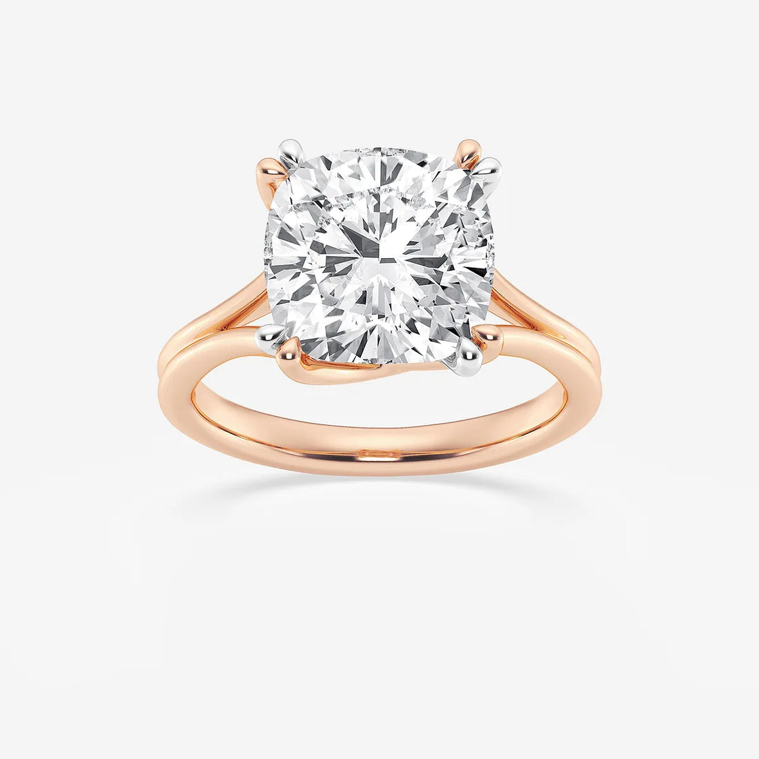 Seraphina Cushion Lab-Grown Diamond Two-Tone Double Prong Hidden Halo Engagement Ring