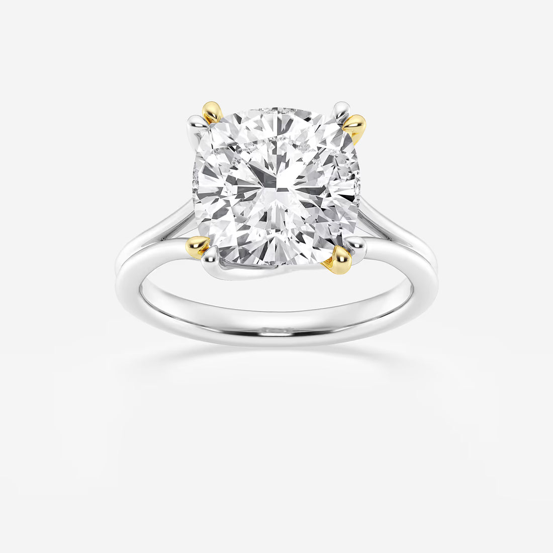 Seraphina Cushion Lab-Grown Diamond Two-Tone Double Prong Hidden Halo Engagement Ring