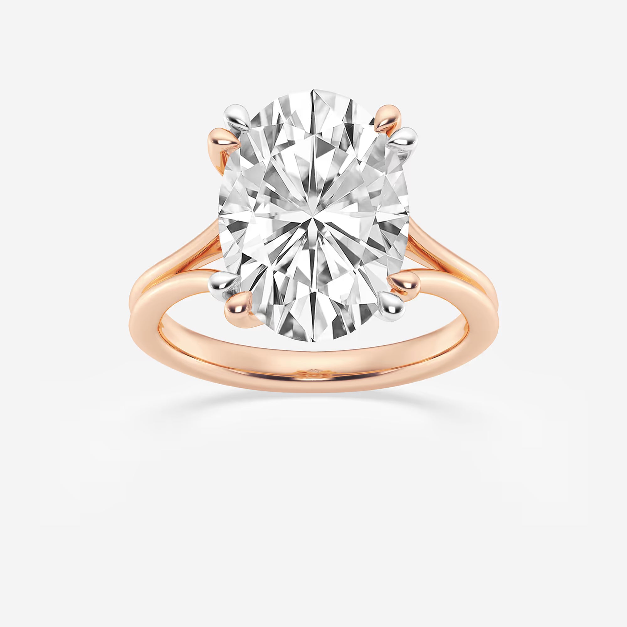 Aurelia Oval Lab Grown Diamond Two Tone Double Prong Hidden Halo Engagement Ring
