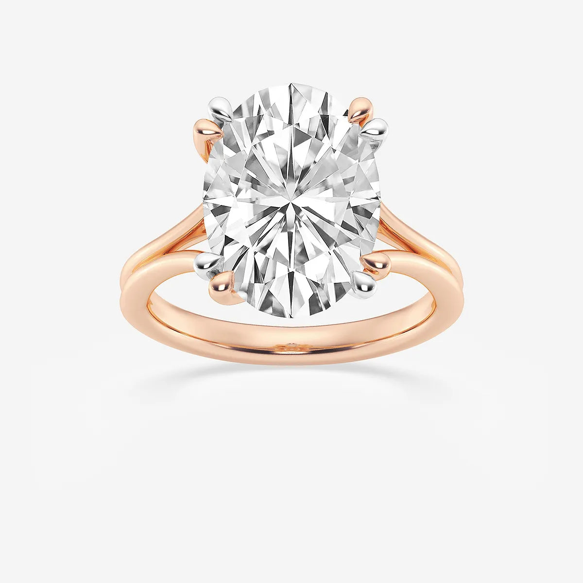 Aurelia Oval Lab Grown Diamond Two Tone Double Prong Hidden Halo Engagement Ring