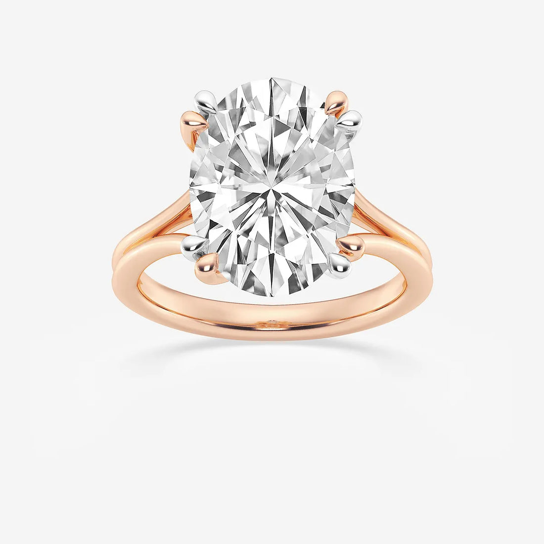 Aurelia Oval Lab Grown Diamond Two Tone Double Prong Hidden Halo Engagement Ring